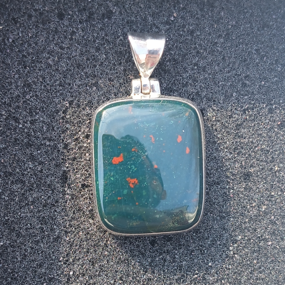 Bloodstone Sterling Silver Pendant